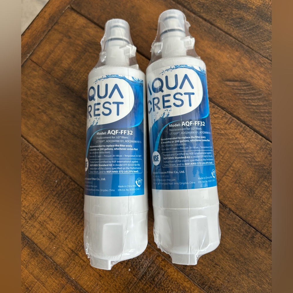 2 AQUA CREST REPLACEMENT WATER FILTERS FOR LG FRIDGES